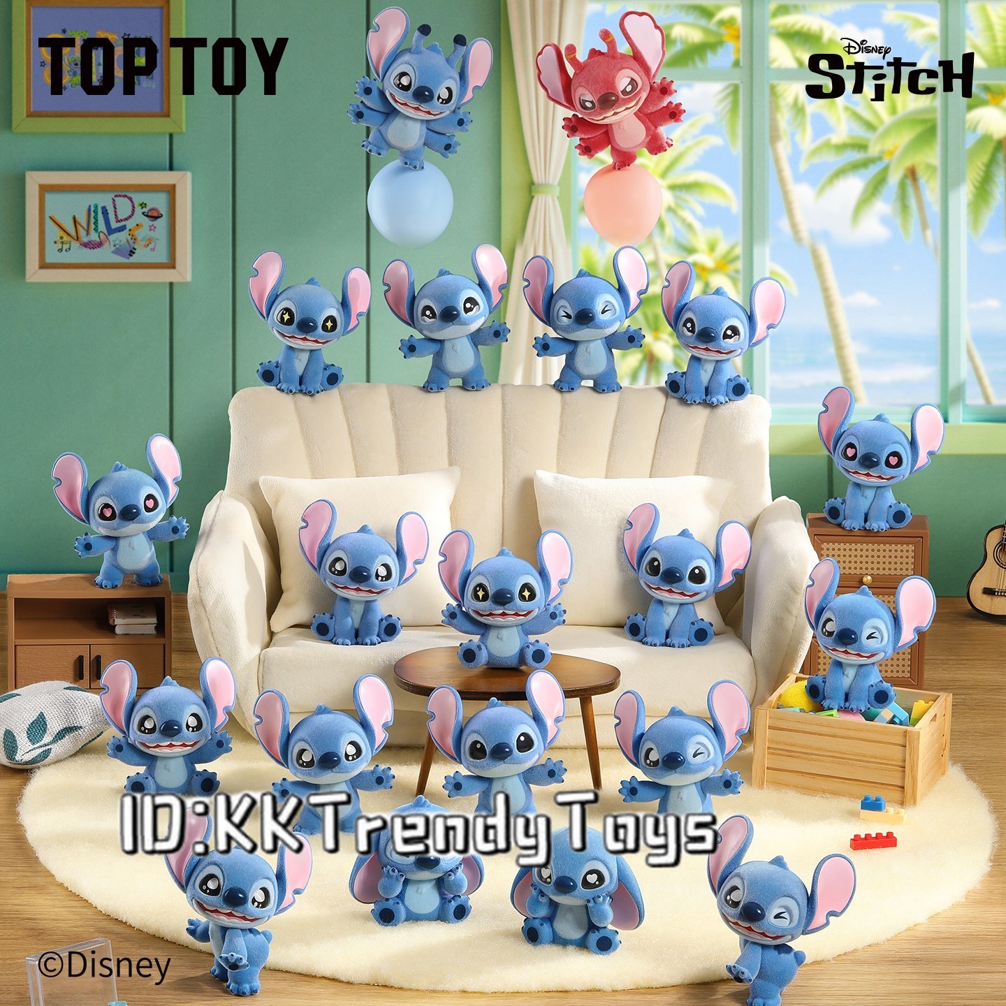 TOPTOY Disney Stitch MINI fluffy Series Blind bag Figure Toy