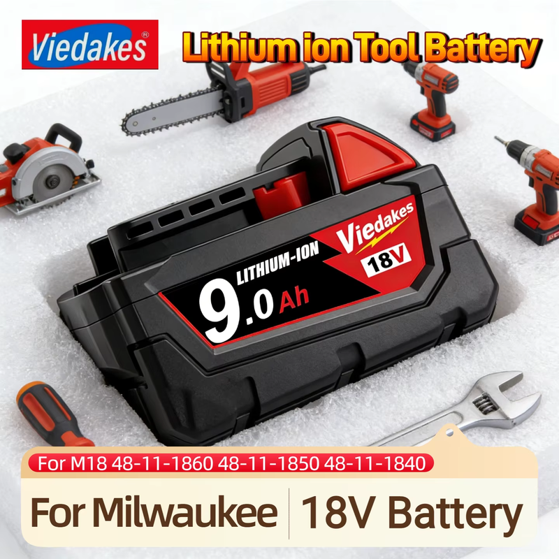 18V 9.0AH batteries, for Milwaukee 18V battery 48-11-1860 2604-20 2646-20 Power