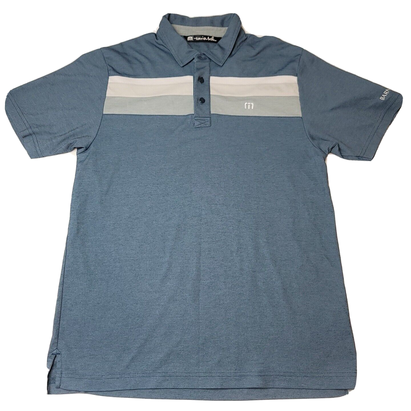 Travis Mathew Mens L Polo Golf Shirt Blue Gray Lightweight