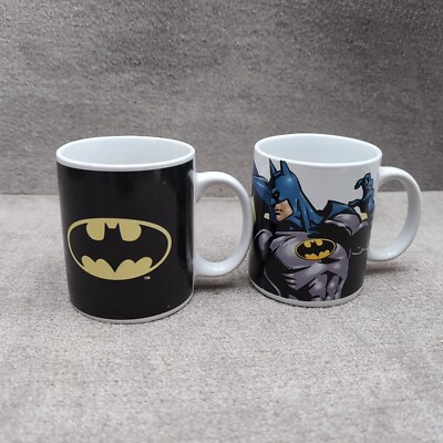 Lot Of 2 Set 2003 Monogram Batman coffee Tea mug  D.C. comics 