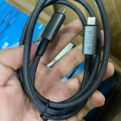 USB4 for Thunderbolt 4 Cable 40Gbps PD 240W 5A 8K@60Hz Video Display USB C Cable