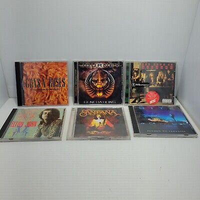 6 CD Lot Best of Classic Rock Music Guns N' Rose's Journey Warrant Styx Elton 