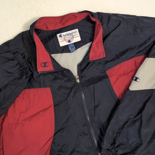 Vintage CHAMPION 90s Color Block Windbreaker Jacket Full Zip