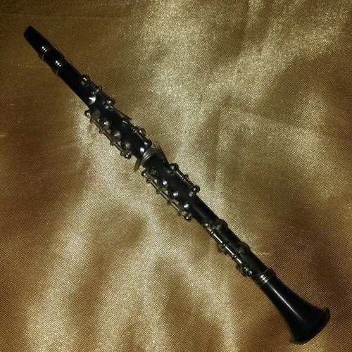 Vintage Salesman Sample Miniature Clarinet In Red Velvet Lined Hard Case * OOAK