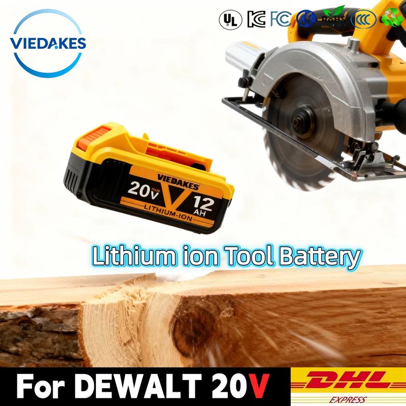 20V 12Ah Rechargeable tool Battery - Direct Replacement for Dewalt 20V Battery D