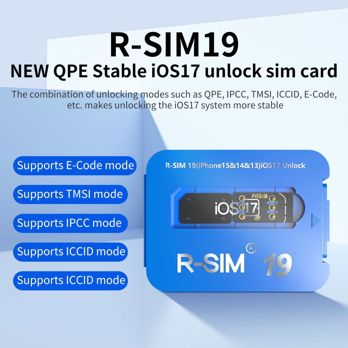 R-SIM19 NEW QPE Stable Unlock SIM Card For iPhone 15 Plus 14 13 Pro Max 12 IOS17