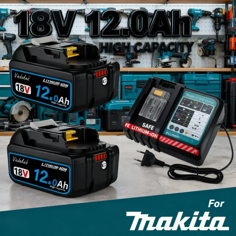 New Original for Makita 18V Battery, Rechargeable Power Tool Battery Replaceable