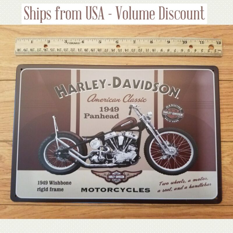1949 Harley Panhead Sign Panhead Harley Motorcycle Sign Harley Davidson Tin Art