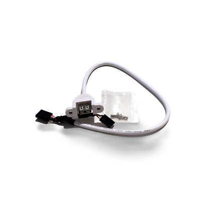 1.17ft USB Port Single to Mainboard Port Universal Header Cable - White
