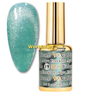 DND DC 9D Cat Eyes Gel Nail Polish 0.6oz Color Gel DC 9D19- Aqua Freckles