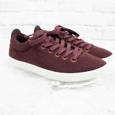 Allbirds Womens Burgundy Merino Wool Piper Athletic Sneakers Size 7 Lightweight