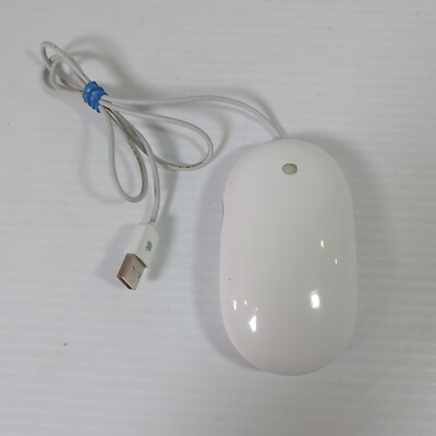 Apple Mighty Mouse A1152 Wired USB Optical Mouse White Tested, Working