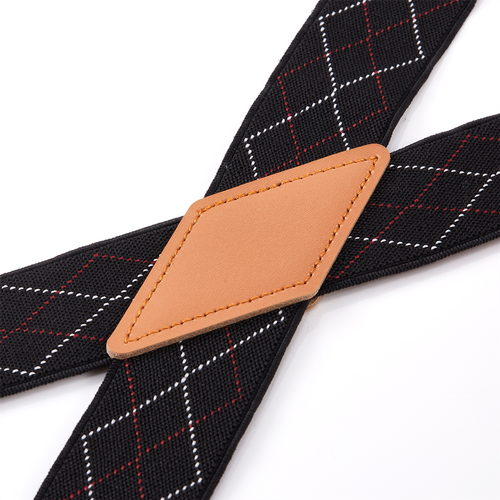 Buyless Fashion Suspenders Men - 48" Adjustable 1 1/4" X Back Black Clips