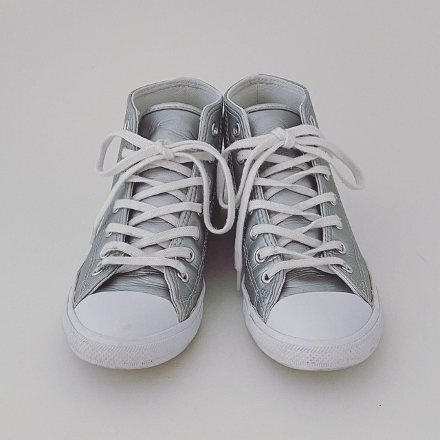 converse all star silver leather