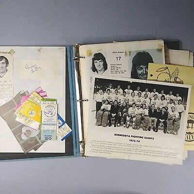 1977 Minnesota Fighting Saints WHA Scrapbook 60 Pages Photos Tickets Articles