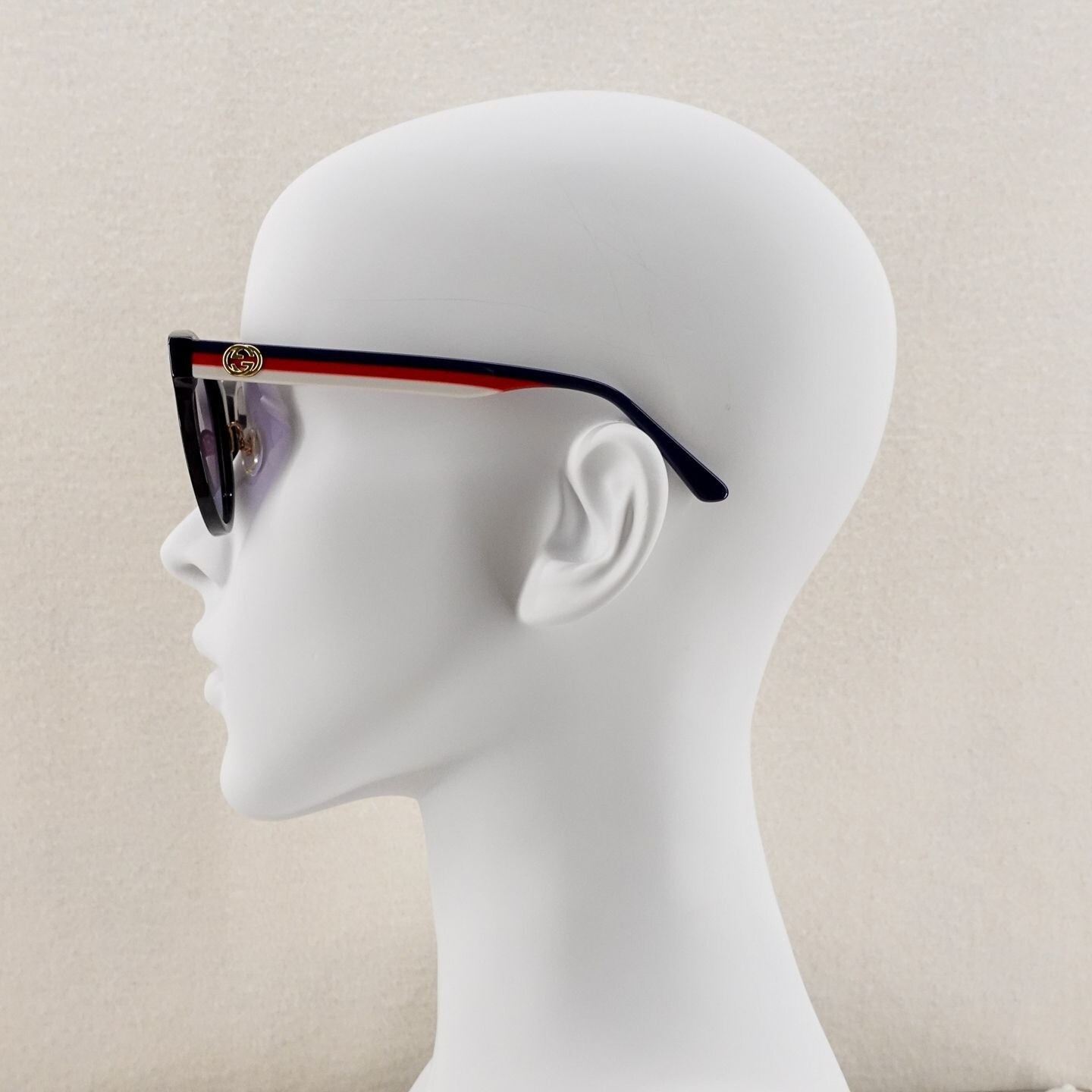 Pre-owned Gucci Gg0416 Sunglasses Black Blue Os