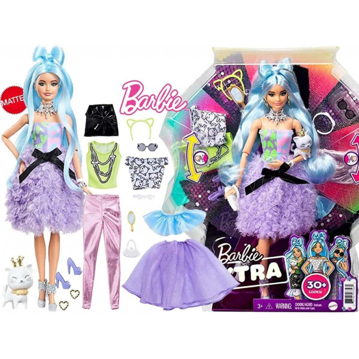 Barbie GYJ69 Extra Doll & Accessories Set with Mix & Match Barbie GYJ69 Extra Doll & Accessories Set with Mix & Match