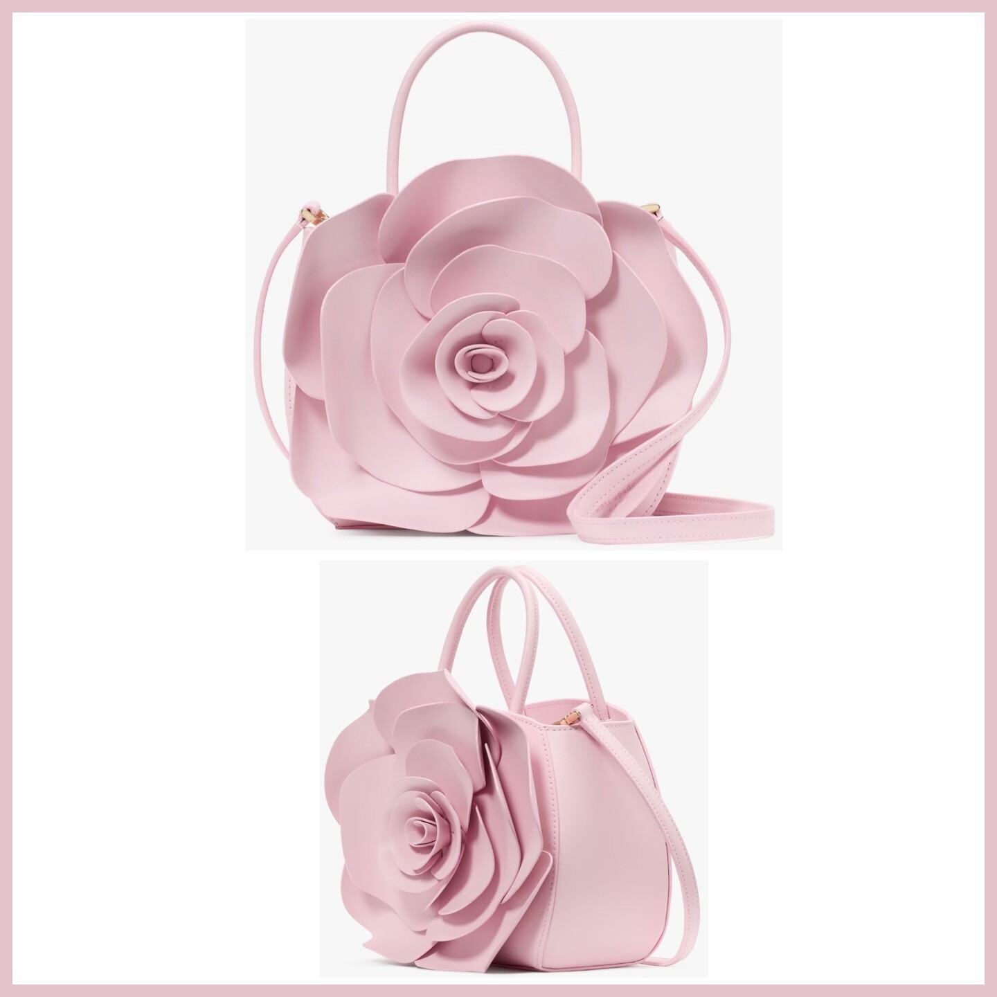 KATE SPADE FLORA 3D ROSE CROSSBODY PINK KE577 FACTORY