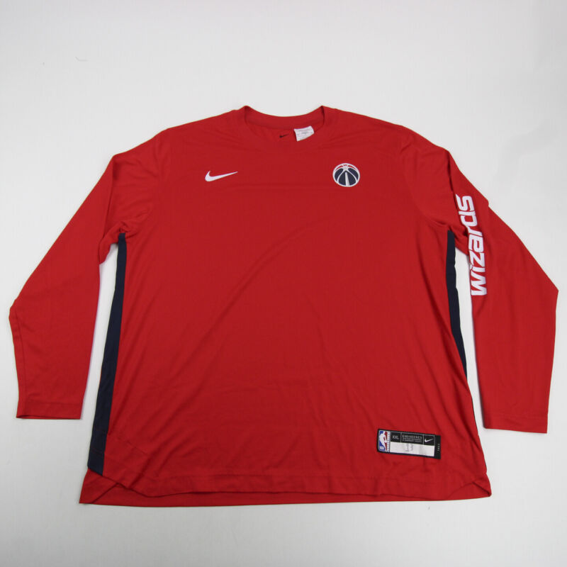 Washington Wizards Nike Nba Authentics Long Sleeve Shirt Men'S Red/Navy Used