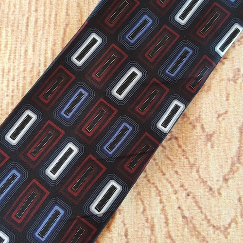 Giorgio Brutini Collezione Men's Tie Black Blue Red White 100% Silk