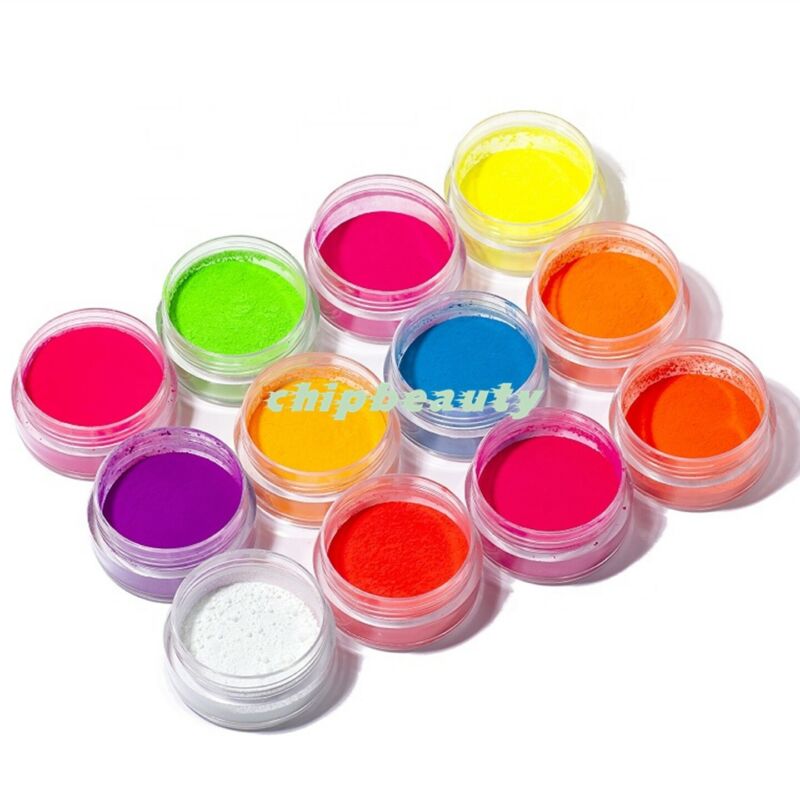 12 Colors Nail Art Design Neon Organic Pigment Color Set