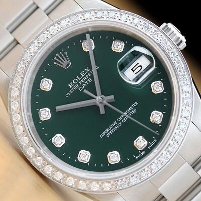 ROLEX ボールペン グリーン　メタル Diamond Watch Rolex Datejust 41mm Green Dial Jubilee