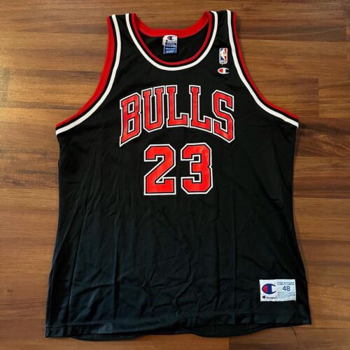 Michael Jordan #23 Chicago Bulls NBA Champion Black Jersey Youth L 14-16 Reverse