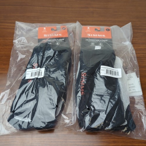 Simms PG-12482 Headwaters Fleece No Finger Gloves Black - Size L - LOT OF (2)!