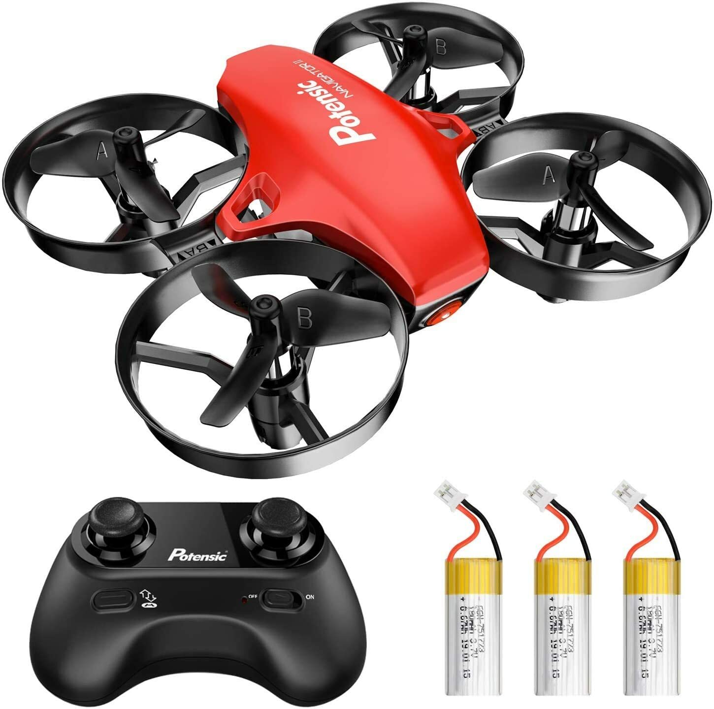 Potensic A20 Mini Drohne mit 3 Akkus RC Quadrocopter Spielzeug Drone Helikopter