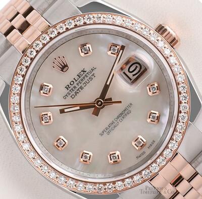 MONTRES ROLEX SA   部品　k18 Rolex Datejust 116231 Rose Gold & Steel 18k Diamond Bezel