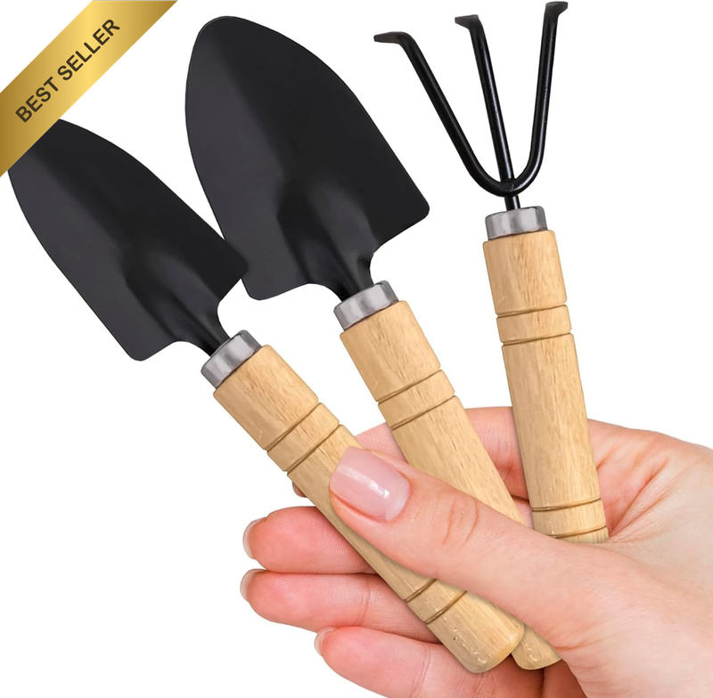 Small Garden Tools - 3 Pcs Mini Garden Tools Set with Small Trowel, Mini Shovel