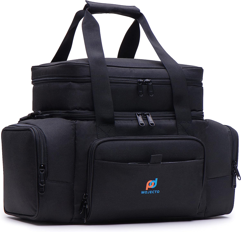 MOJECTO Cooler Lunch Bag. Dual Insulated Compartments, Heavy Duty Fabric, Thick