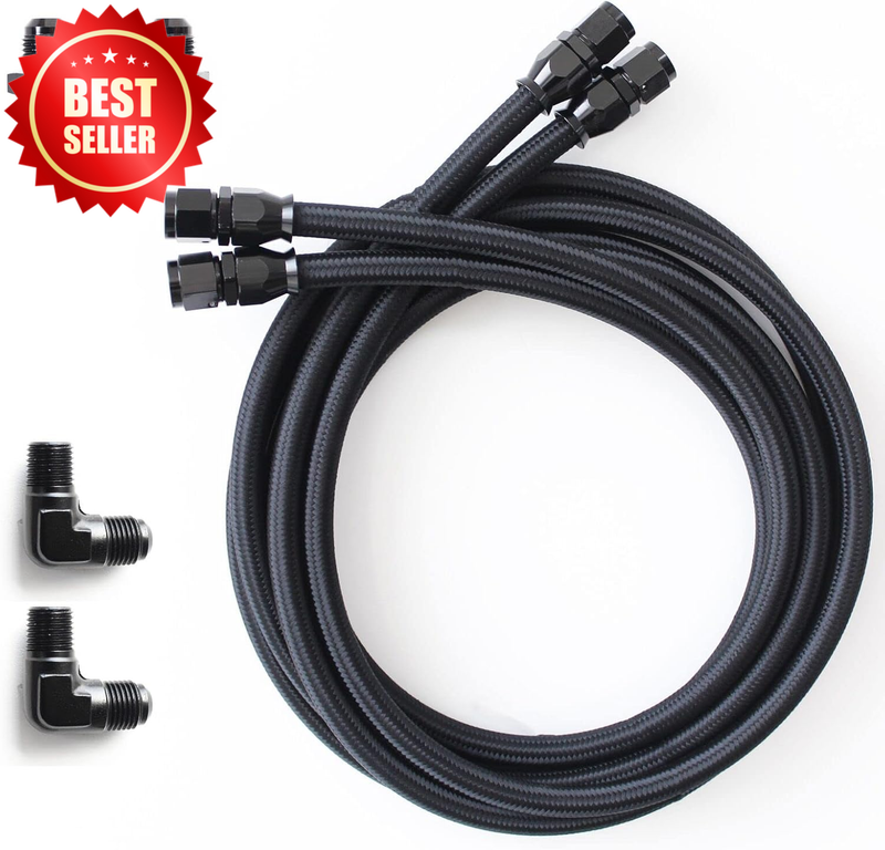 6AN Transmission Cooling Line Hose 7FT Nylon SS Braided 4L60 TH350 TH400 US