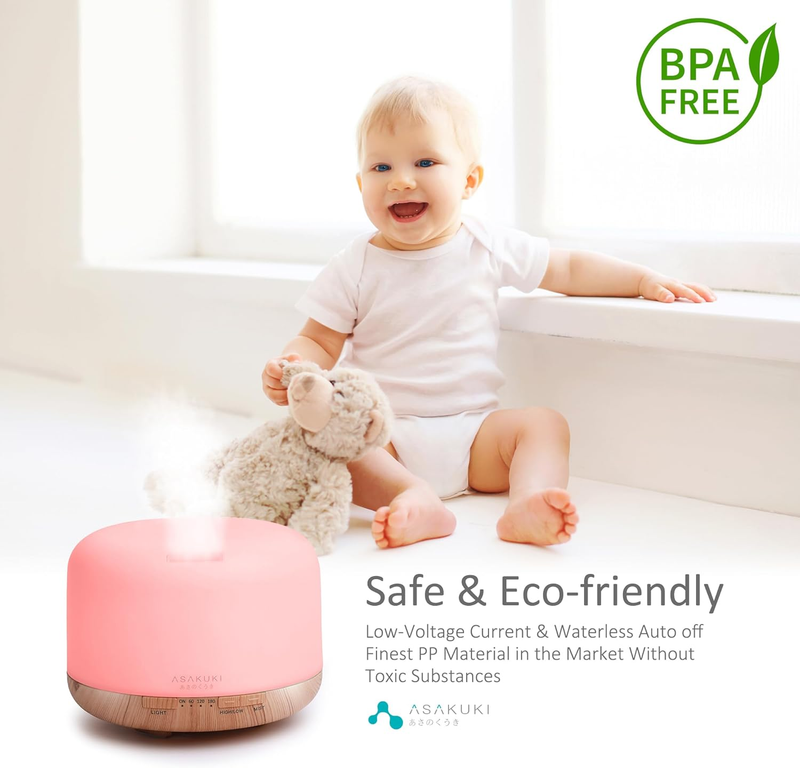 500ml Essential Oil Diffuser, 5 in 1 Premium Ultrasonic Aromatherapy Fragrant Oi