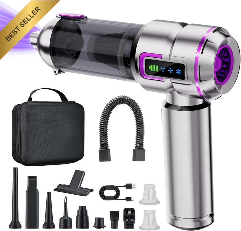 22000Pa Cordless Car Vacuum Mini Handheld Rechargeable Purple