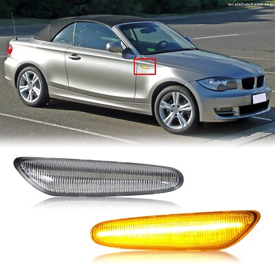 For BMW E60 E82 E83 E90 E92 E46 LED Side Marker Turn Signal Lights Dynamic Amber