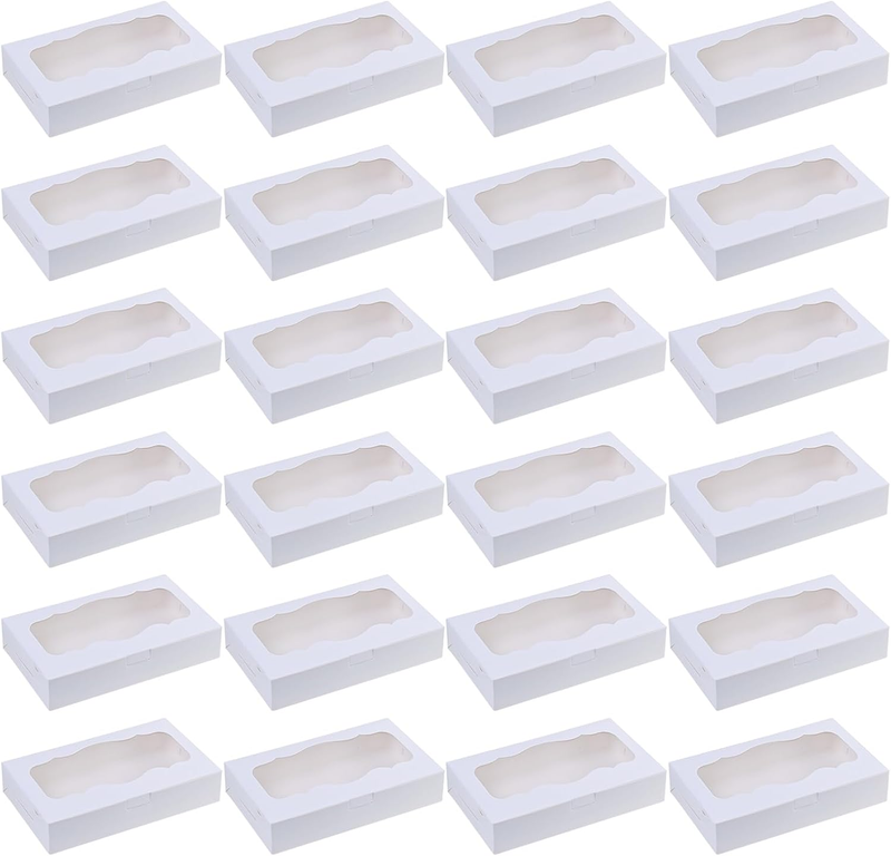 Cookie Boxes with Window, 24 Pack 25.5X15.3X5.2 Cm