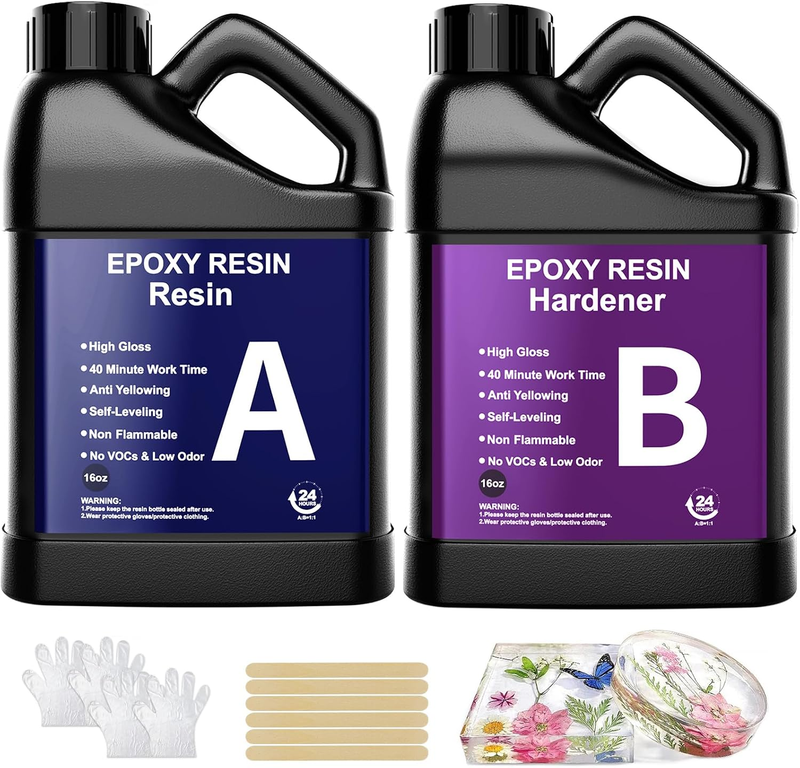 Epoxy Resin Kit - 32Oz / 948Ml Crystal Clear Resins and Hardener Kit, Bubble Fre