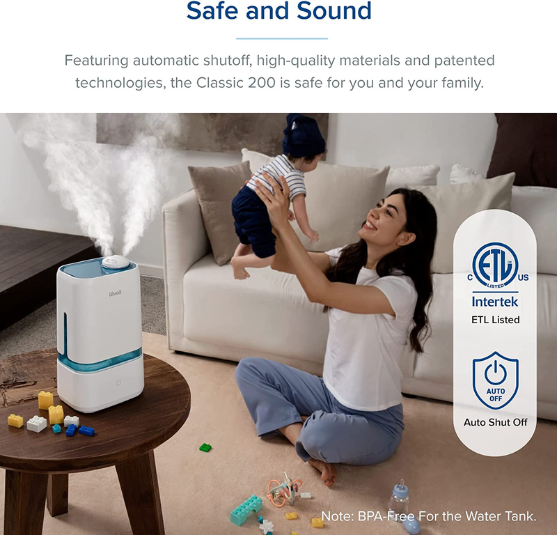 4L Humidifiers for Bedroom Large Room & Essential Oil Diffuser, Quiet Cool Mist