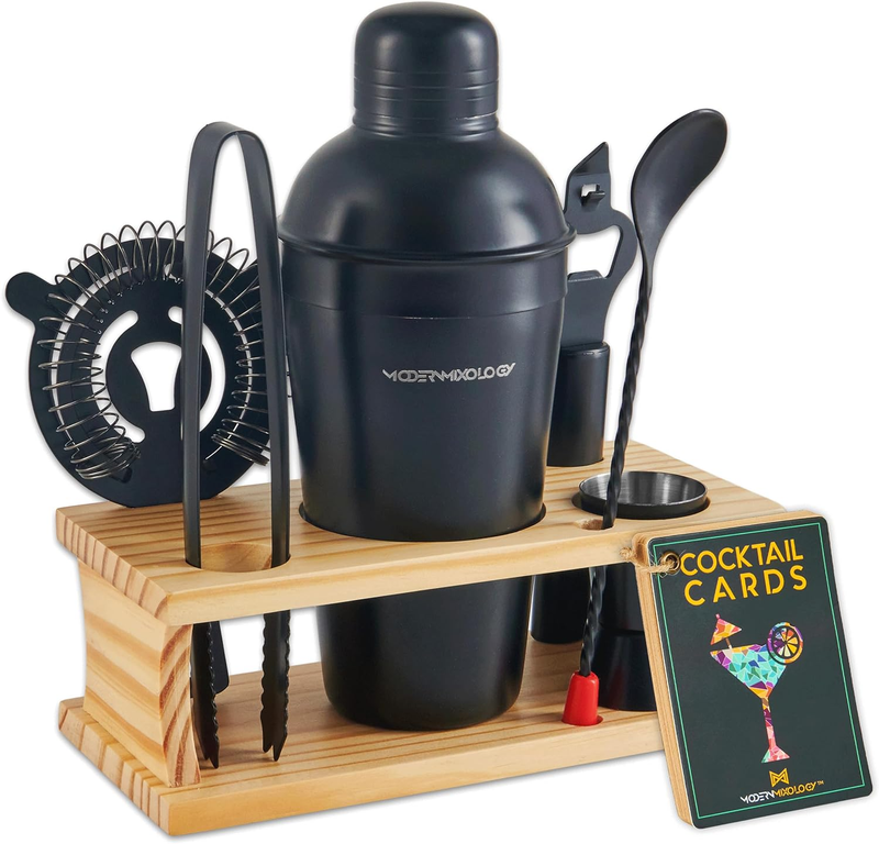 Mixology Bartender Kit - 8-Piece Black Matte Cocktail Shaker Set with ...