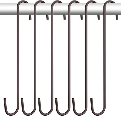 6 Pack Heavy Duty S Hooks,Brown Strong Metal Big Hooks for Hanging Plants or Lar