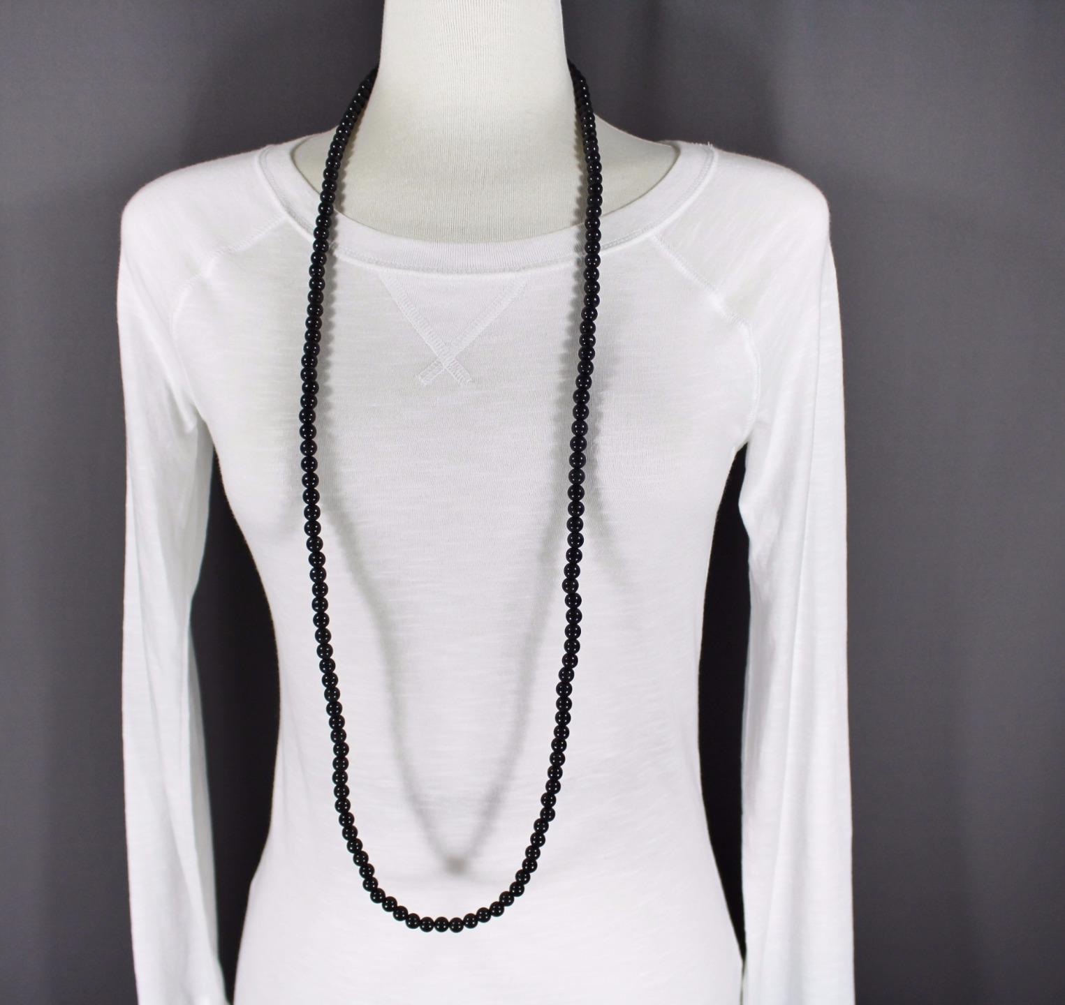 【送料無料・SHOP ORIGINAL 】BEADS NECKLACE　黒 VIntage Japan Black Beaded Collar Necklace Costume Jewelry