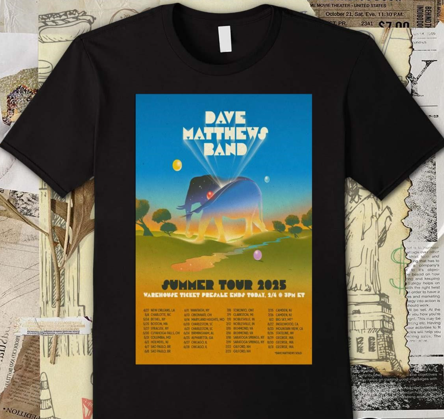 DAVE MATTHEWS BAND 2018 ツアーTシャツ タイダイ M