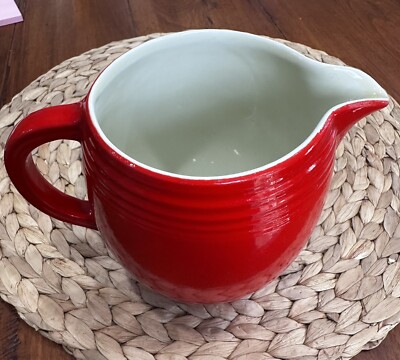 VINTAGE HALL'S SUPERIOR QUALITY KITCHENWARE #4 CHINESE RED PITCHER
