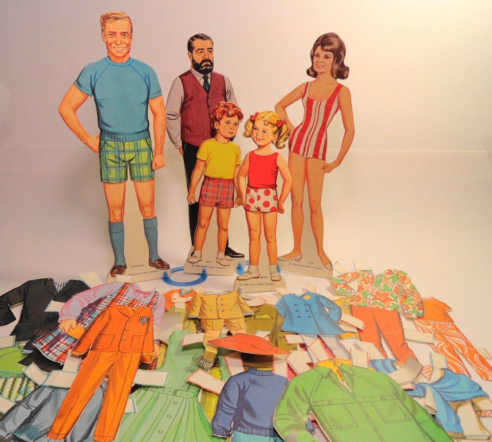Vintage Whitman FAMILY AFFAIR PAPER DOLL SET - DOUBLE SET- 2 of everything 1968