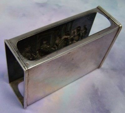 Antique Deep Repousse Dutch Netherlands 833 Silver Matchbox Holder Hallmarked