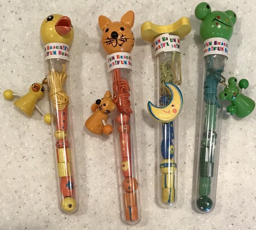 NWT Hand Painted Wood Beads Necklace & Charm Kit ~ Gift Basket Party Favor