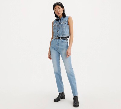 Levis 70s High Slim Straight Jeans Womens 24x29 Medium Wash A08980019