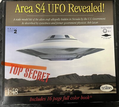 TESTORS Area S4 UFO Revealed 1:48 Scale 1994 Model Kit 576 Alien Saucer OPEN BOX