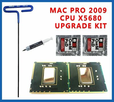 12 Core 2009 Mac Pro Pair X5680 3.33GHz XEON CPU 4,1 delidded upgrade kit 5,1